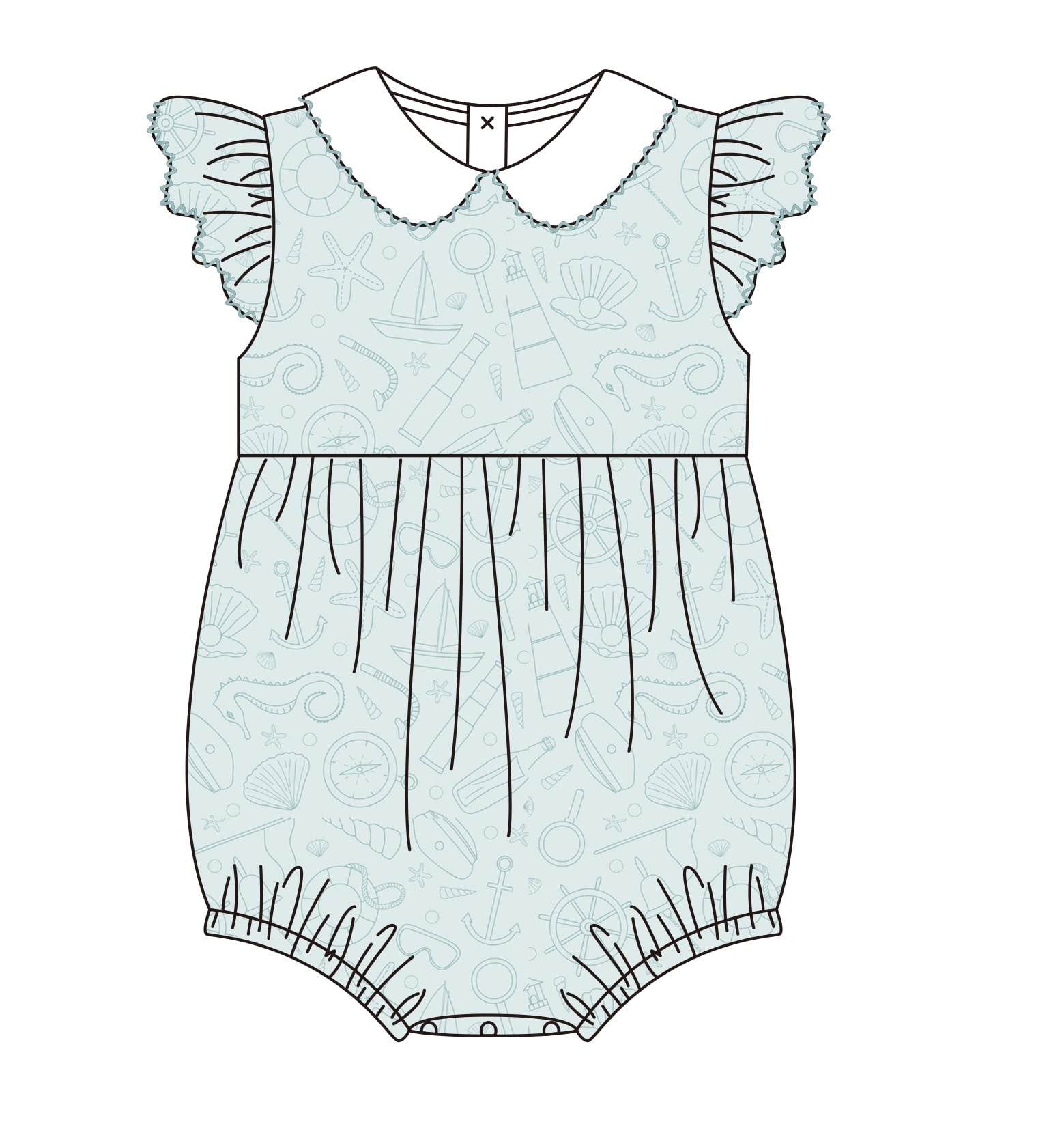 Girls Ruffle Seafoam Bubble
