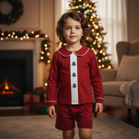 Christmas Heirloom Evergreen Smocked Boys Set  - ETA OCTOBER