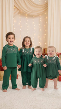 Holly Jolly Geosmock Boys Romper - ETA OCTOBER
