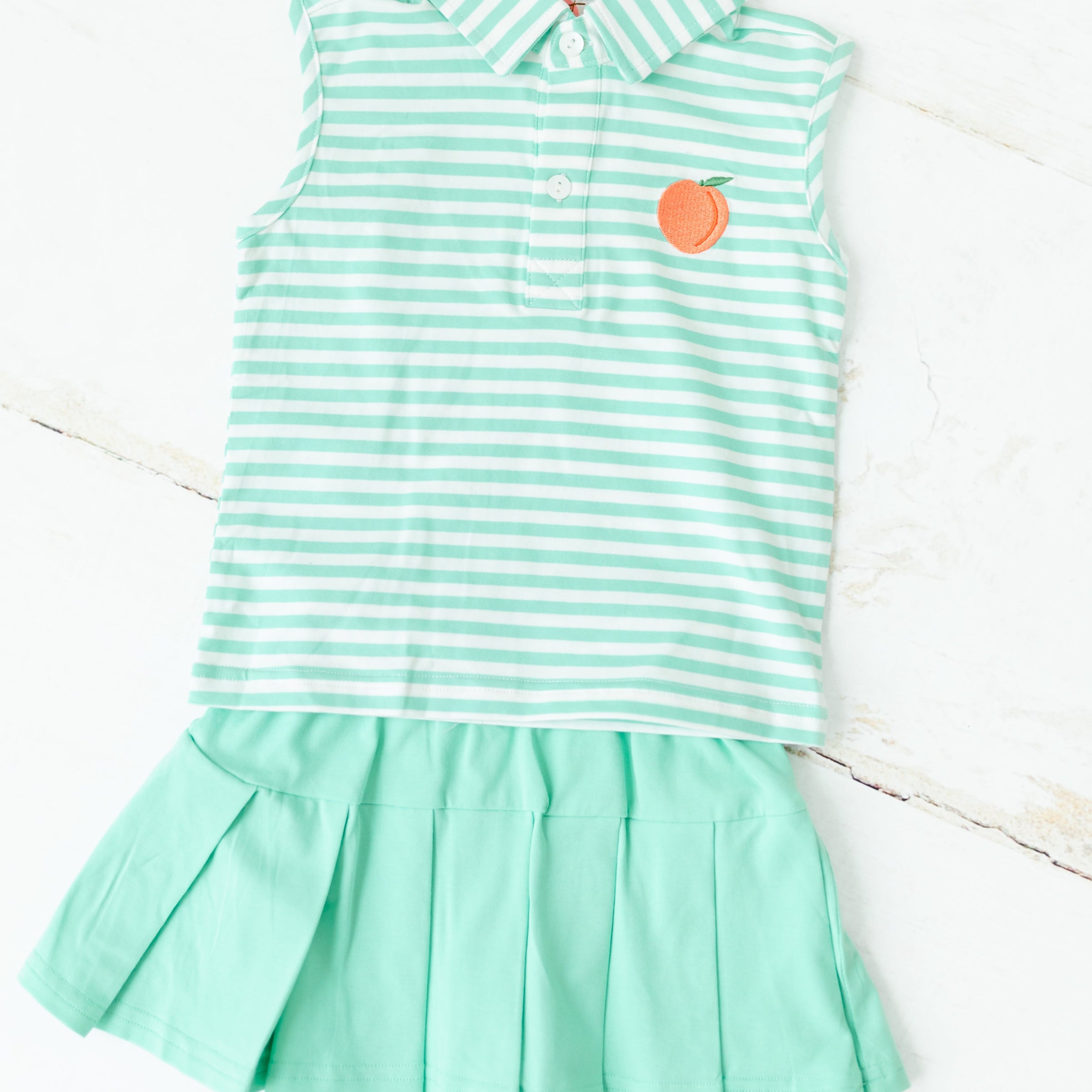 Peach Polos - Girl Skort Set