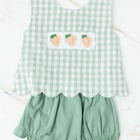 Plaid Peach Collection - Girl Diaper Set