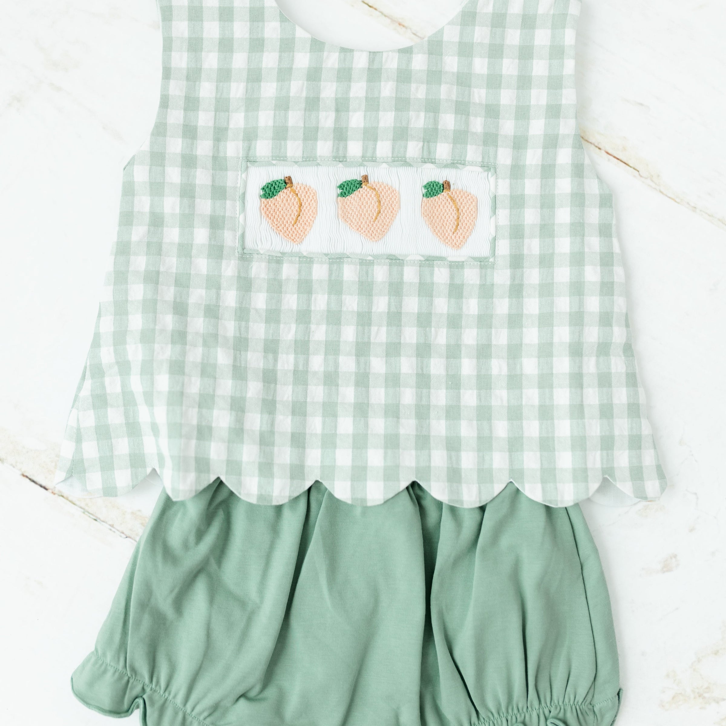 Plaid Peach Collection - Girl Diaper Set