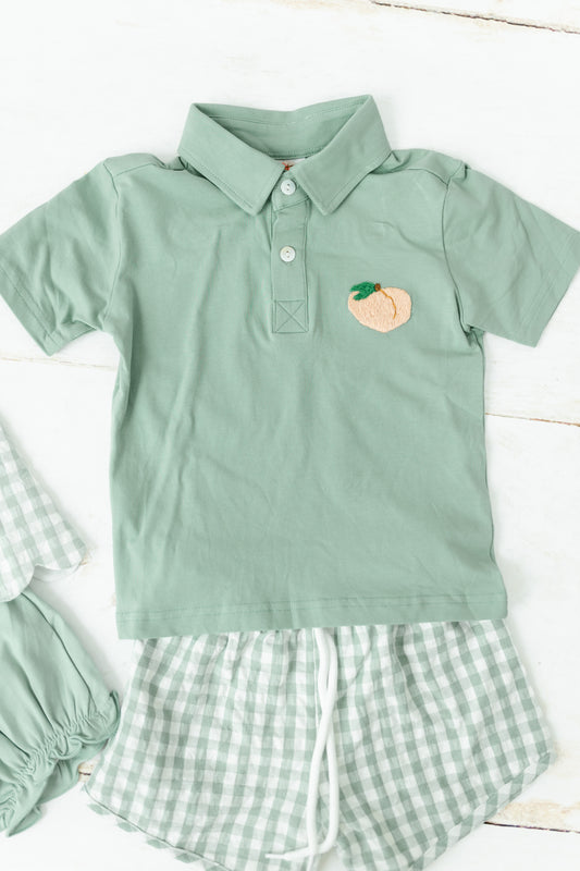 Plaid Peach Collection - Boy Short Set