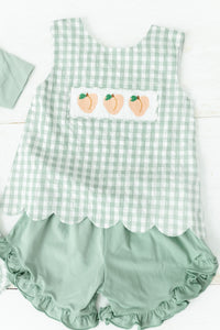 Plaid Peach Collection - Girl Short Set