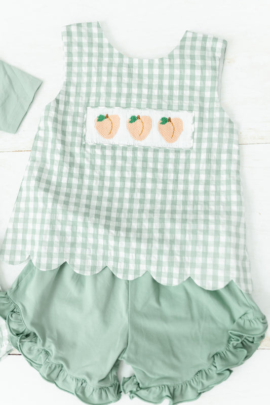 Plaid Peach Collection - Girl Short Set