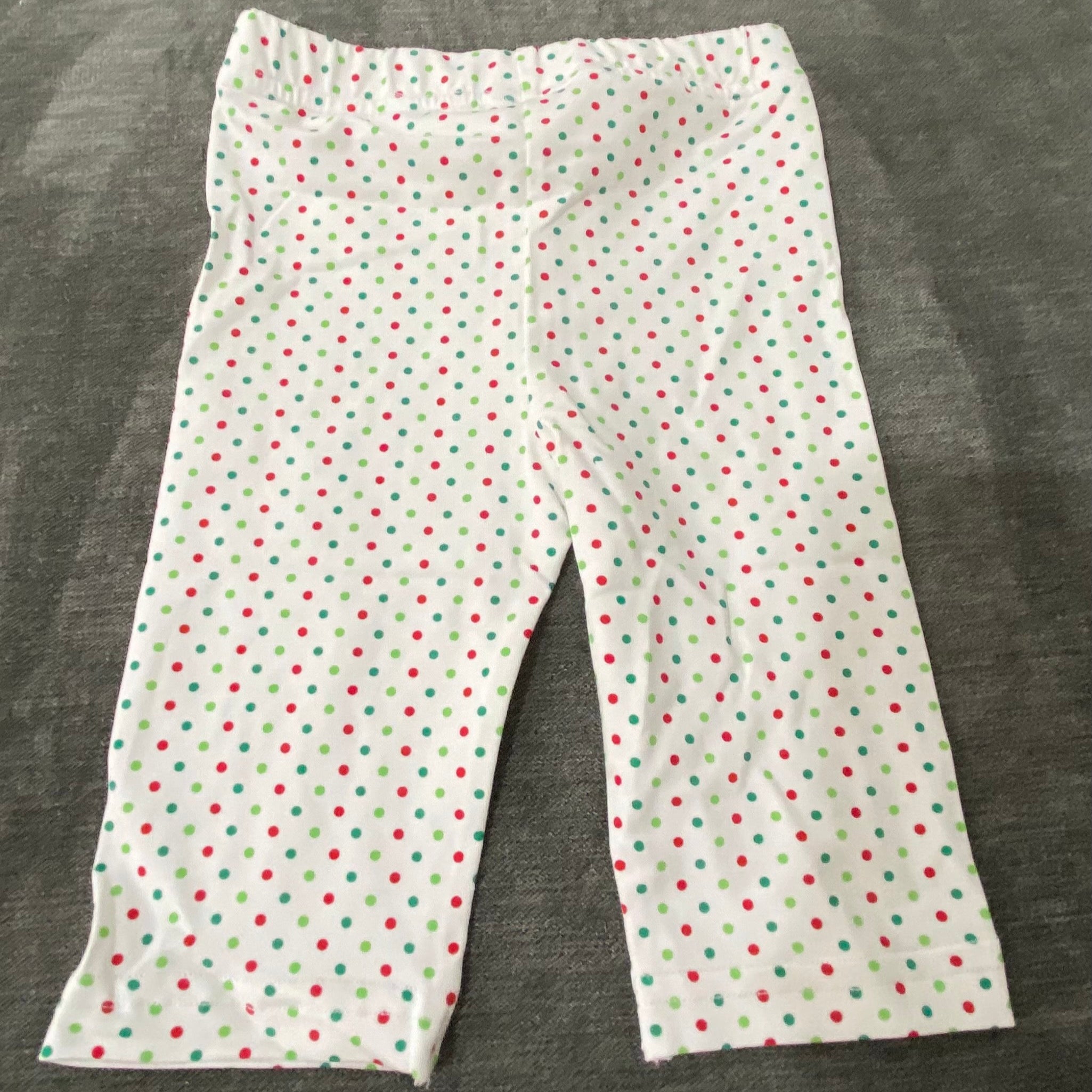 Pant Collection - Girl Leggings Red/Green Bitty Dot